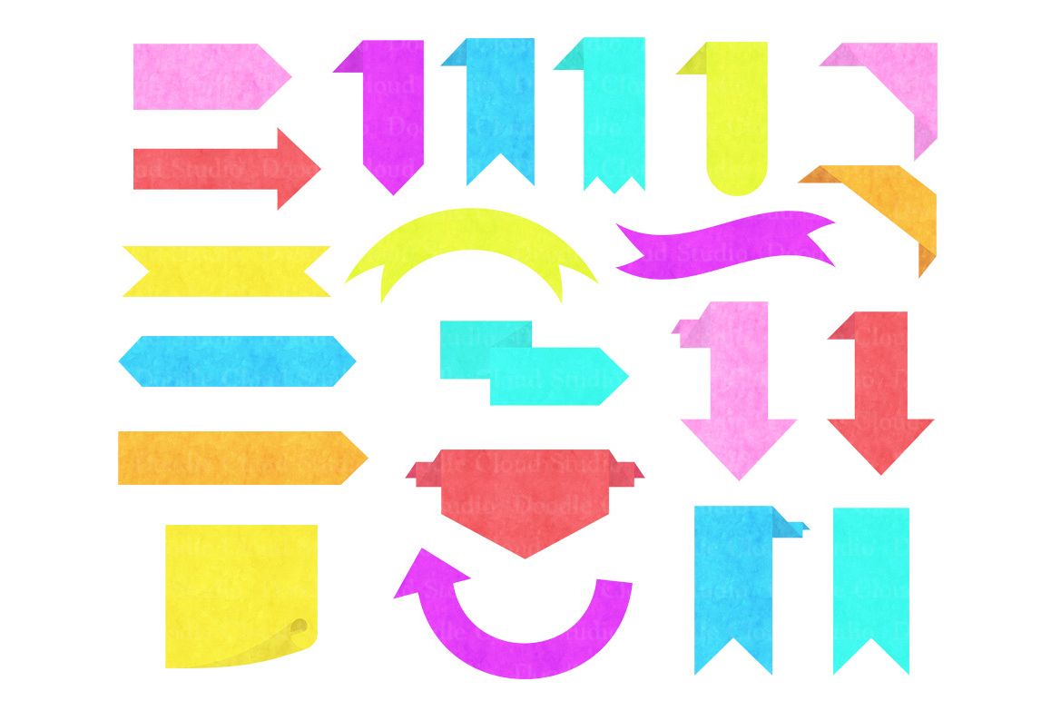 1158x772 Bookmark,watercolor Banner, Ribbon Banner, Colorful Banners. - Watercolor Banner