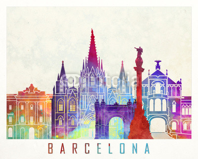 400x320 Barcelona Landmarks Watercolor Poster Buy Photos Ap Images - Watercolor Barcelona
