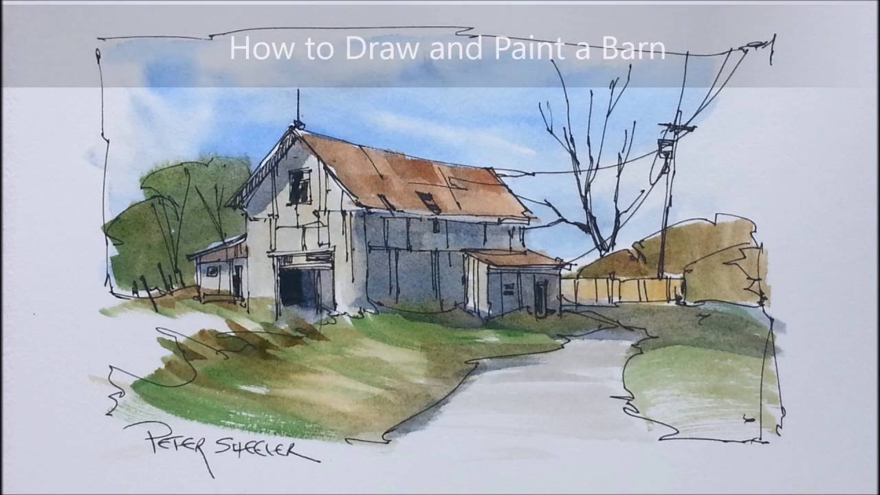 1280x720 A Quick And Easy Barn Painting In Pen And Wash Watercolour. Using - Watercolor Barn