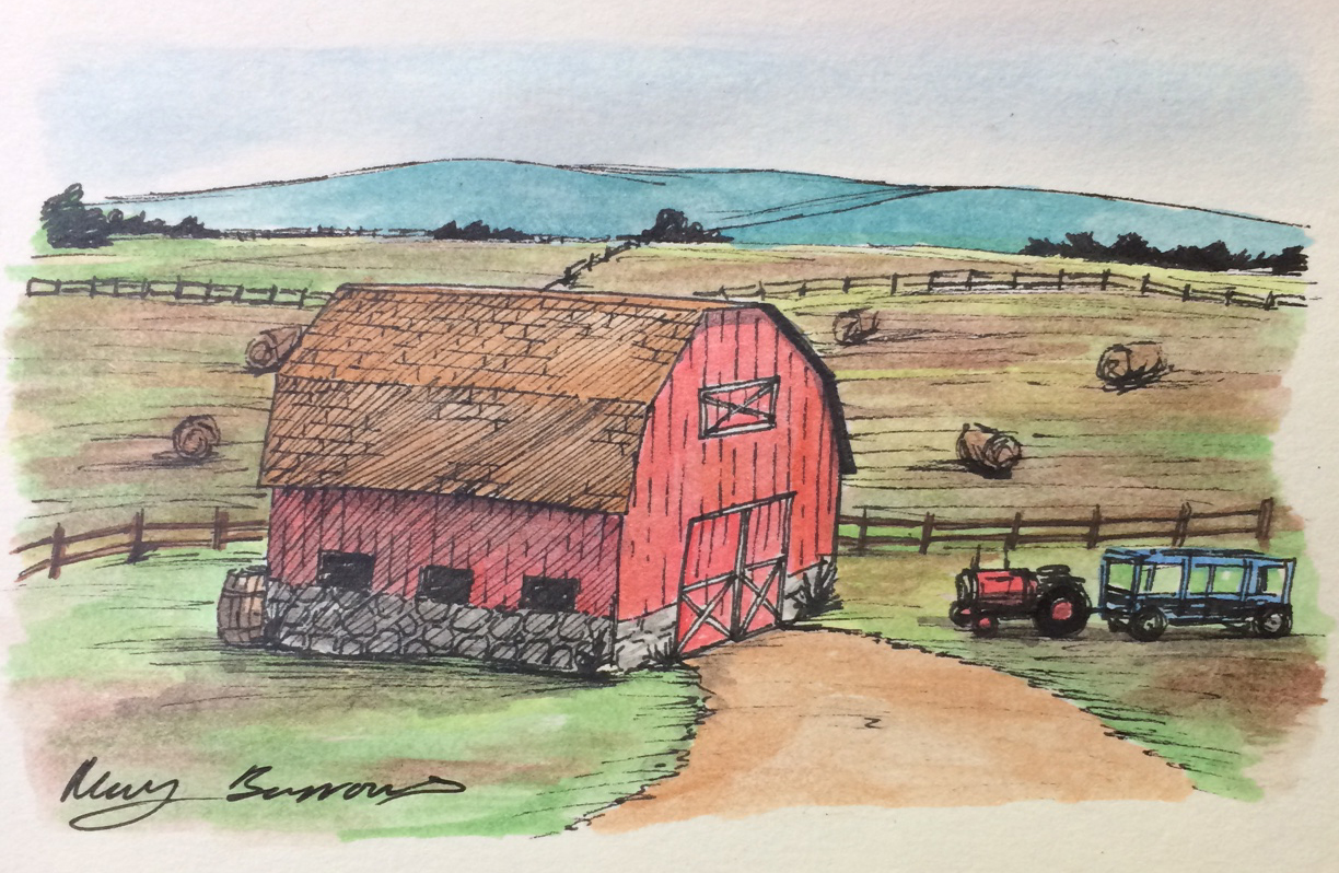 1224x798 Watercolor Barn The Aspiring Illustrator - Watercolor Barn