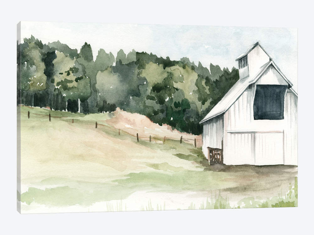 1000x750 Watercolor Barn Iii Canvas Artwork By Jennifer Paxton Parker Icanvas - Watercolor Barn