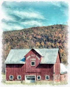 240x300 Watercolor Barn Paintings Fine Art America - Watercolor Barn