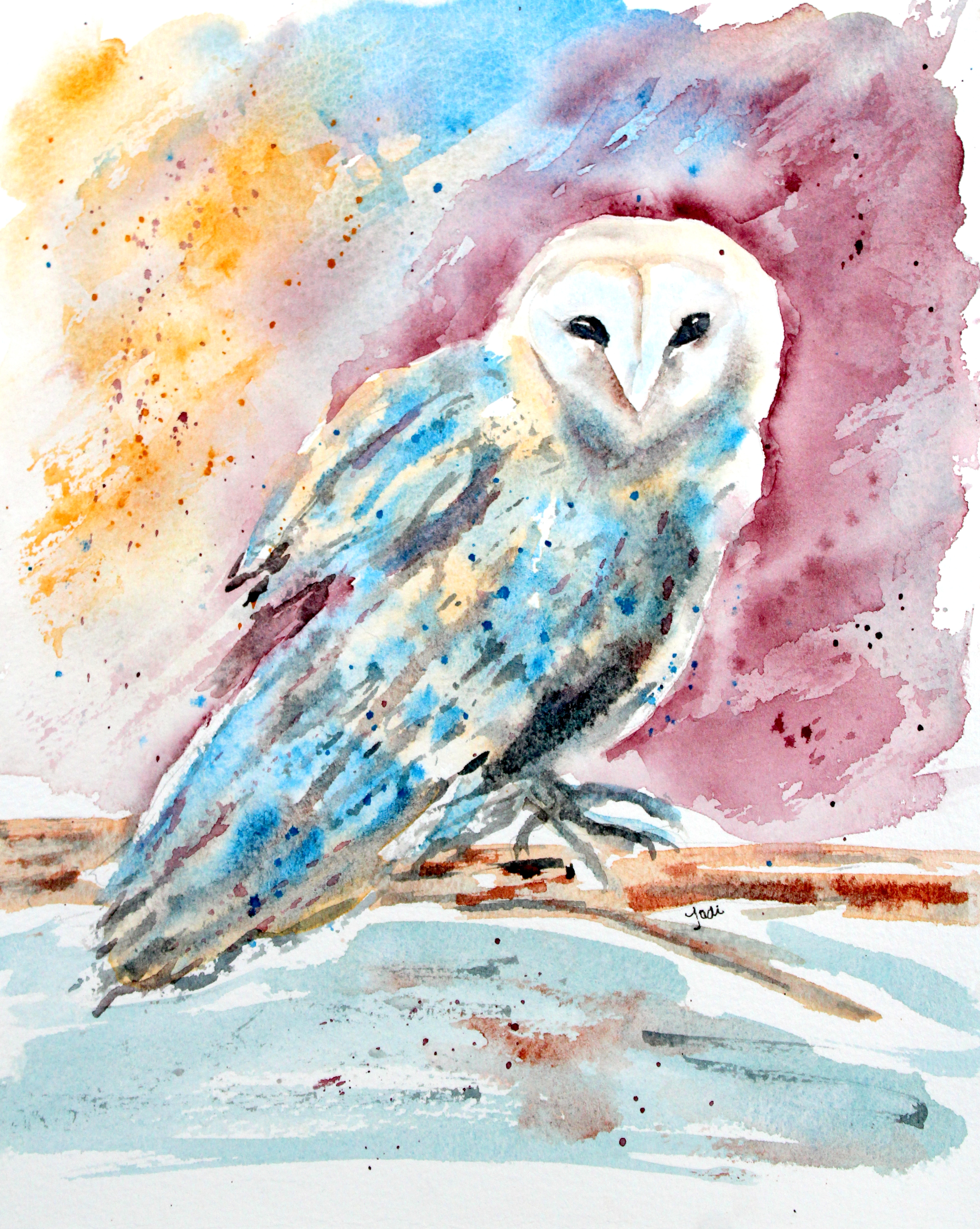 3177x3985 May 2017 The Creative Life In Between - Watercolor Barn Owl