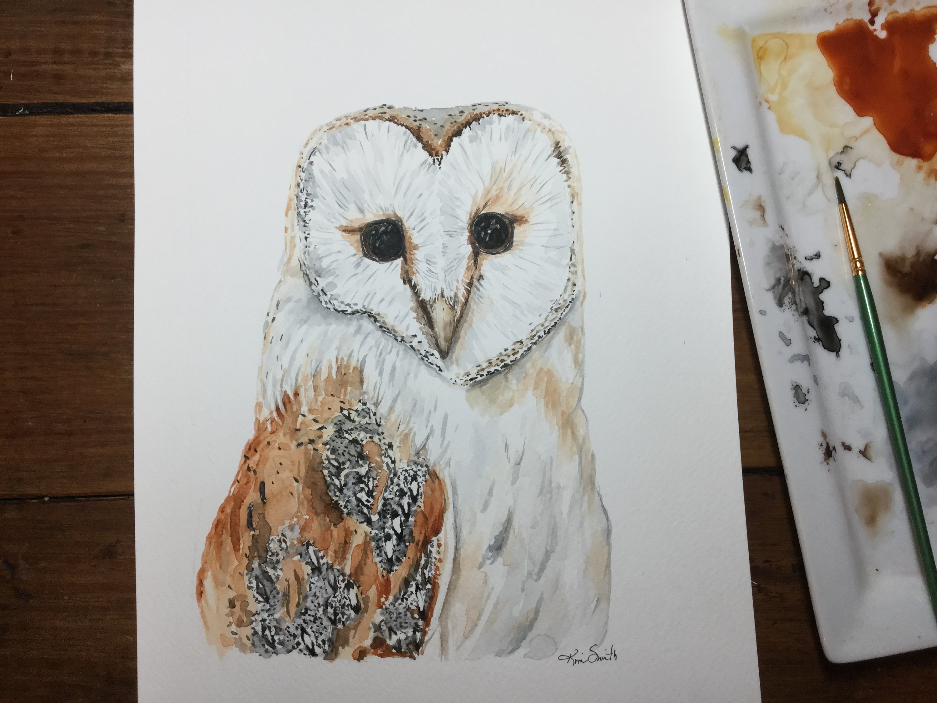 3000x2250 Watercolor Barn Owl Etsy - Watercolor Barn Owl