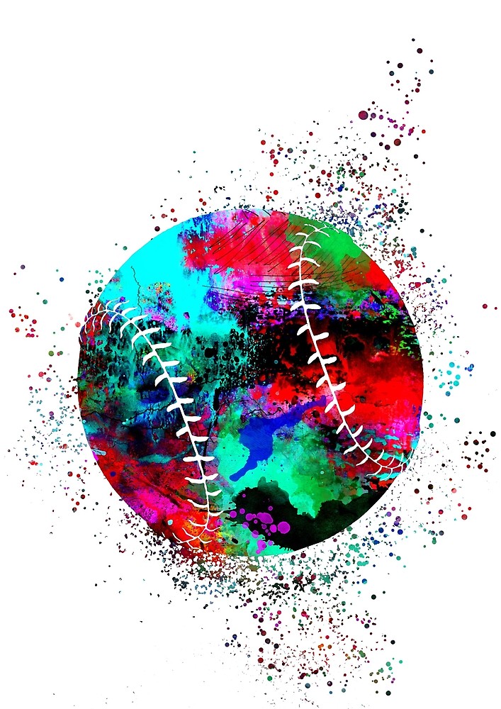 707x1000 Baseball Ball, Watercolor Baseball Ball By Rosaliartbook Redbubble - Watercolor Baseball