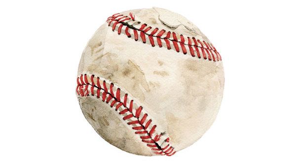 600x338 The Knuckle Curve Watercolor, Artsy And Watercolor Art - Watercolor Baseball