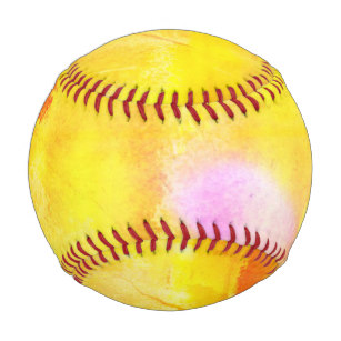 307x307 Yellow Background Baseballs Zazzle - Watercolor Baseball