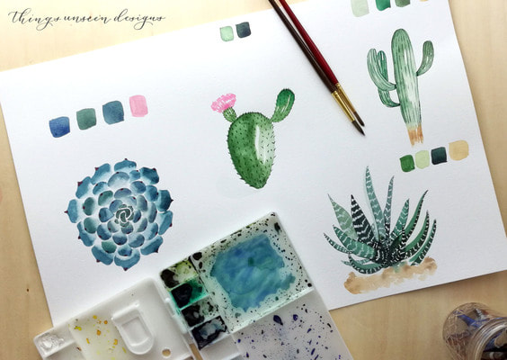 564x400 Watercolor Basics Cacti Amp Succulents - Watercolor Basics