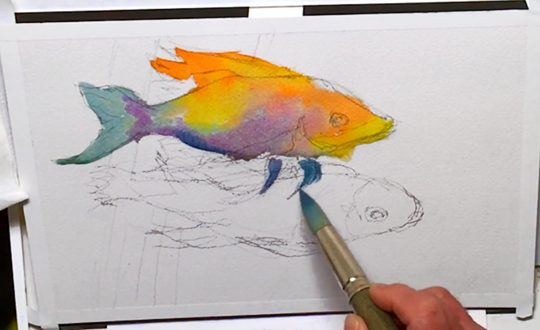 1107x678 Wet In Wet Watercolor Technique Master The Basics Amp Paint Exotic Fish - Watercolor Basics