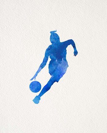346x432 Basketball Girl Watercolor Silhouette Part Ii Fine Art Print By - Watercolor Basketball