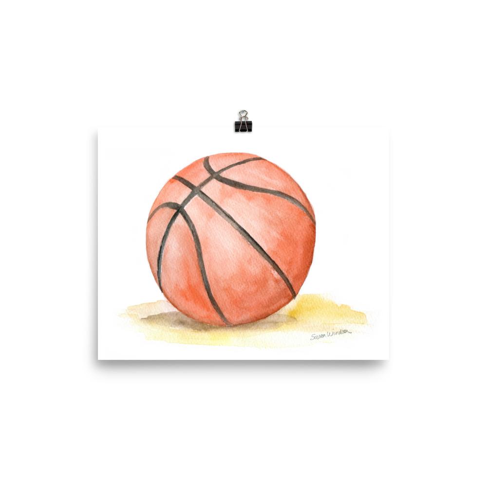 1000x1000 Basketball Watercolor Susan Windsor - Watercolor Basketball