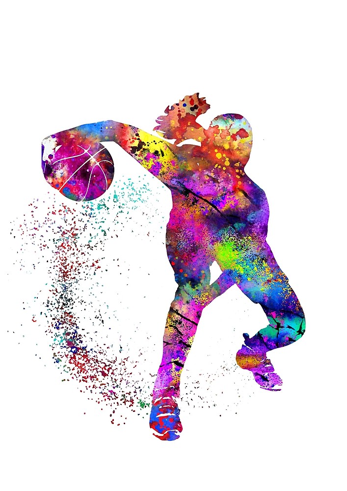 707x1000 Basketball Girl, Watercolor Basketball Girl By Rosaliartbook - Watercolor Basketball