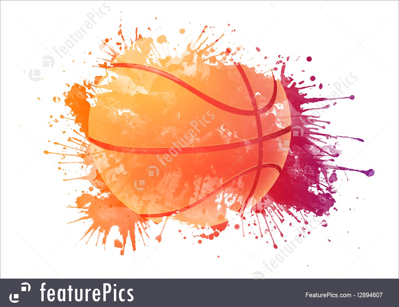 1300x1002 Illustration Of Basketball Ball - Watercolor Basketball