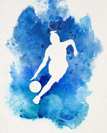 346x432 Basketball Girl Watercolor Silhouette Inverted Part Ii Fine Art - Watercolor Basketball