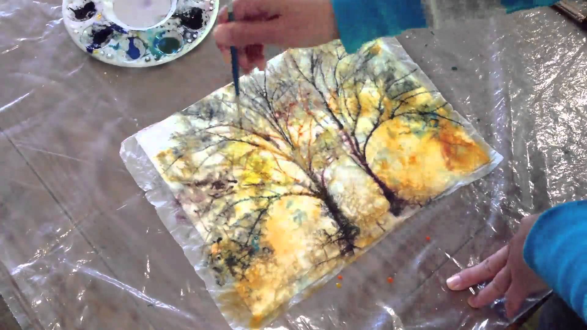1920x1080 How To Batik Style Watercolor Painting Technique With Kozo Washi - Watercolor Batik