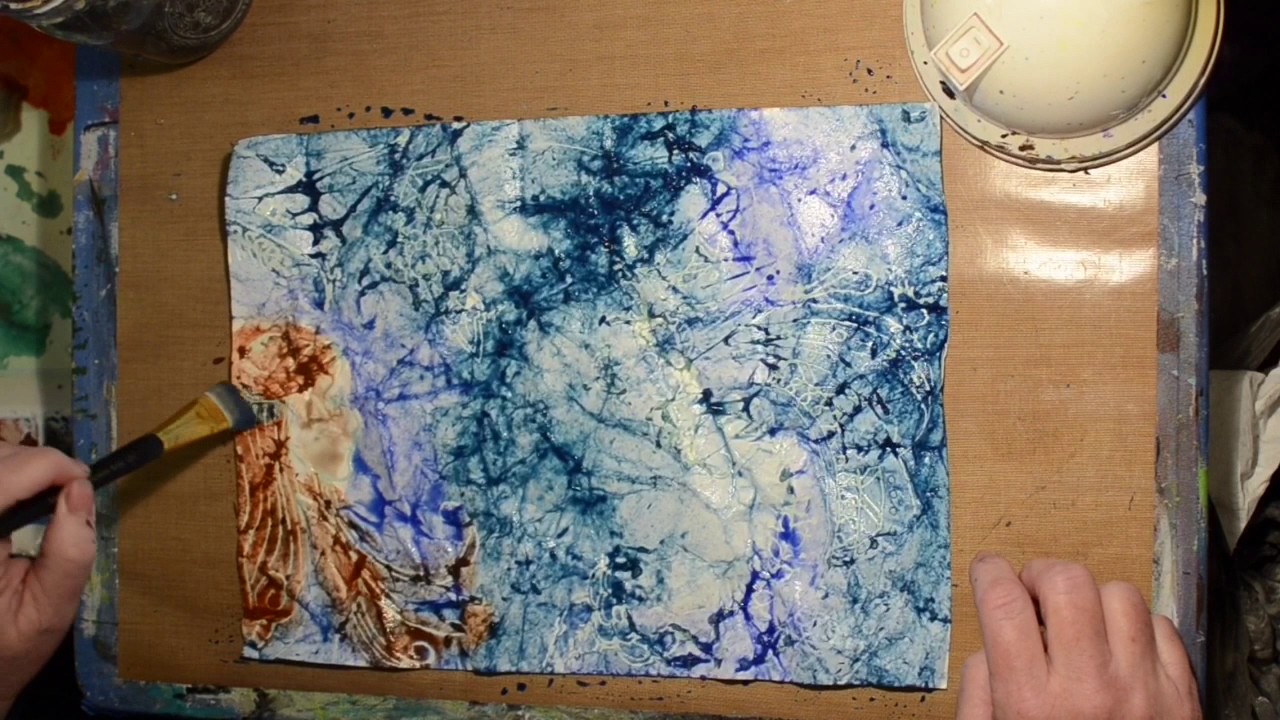 1280x720 Watercolor Batik Girl In Purple - Watercolor Batik