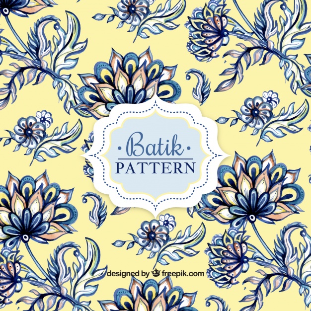 626x626 Watercolor Pattern In Batik Style Vector Free Download - Watercolor Batik