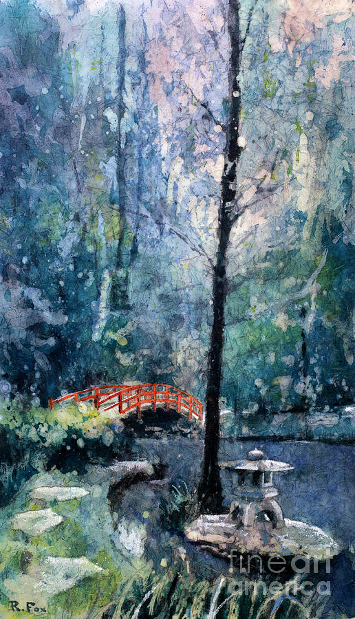 516x900 Duke Gardens Watercolor Batik Painting By Ryan Fox - Watercolor Batik