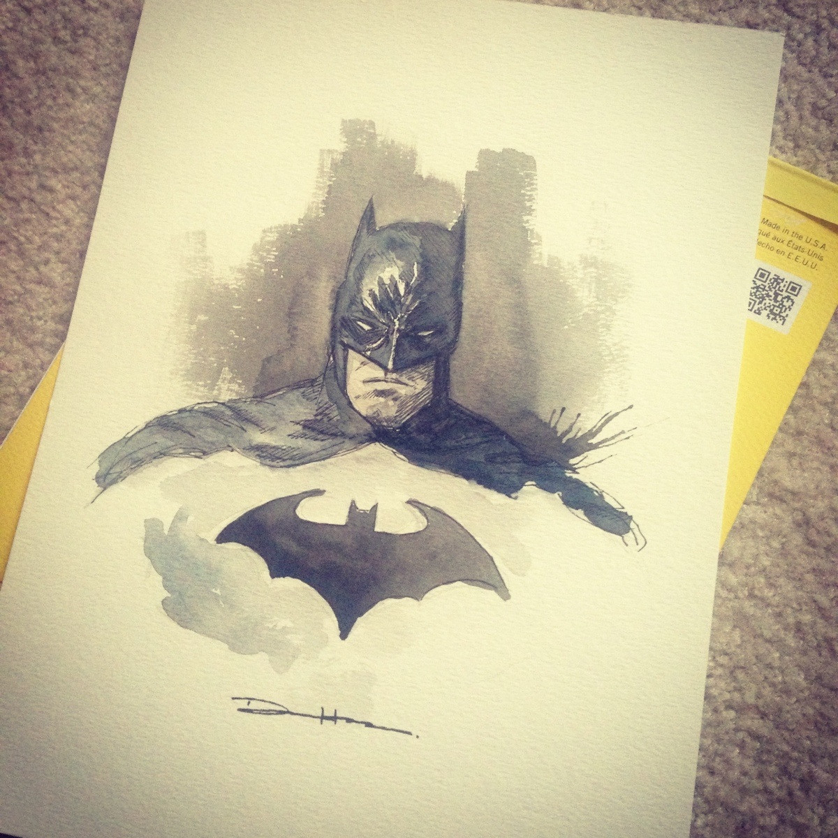 1200x1200 Did A Batman Watercolor Commission - Watercolor Batman
