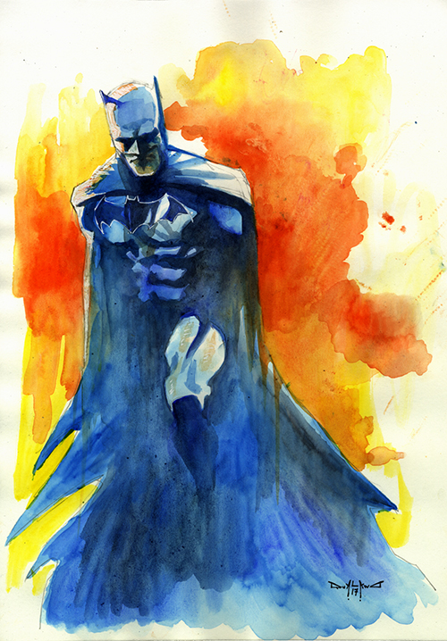500x718 Batman Watercolor - Watercolor Batman