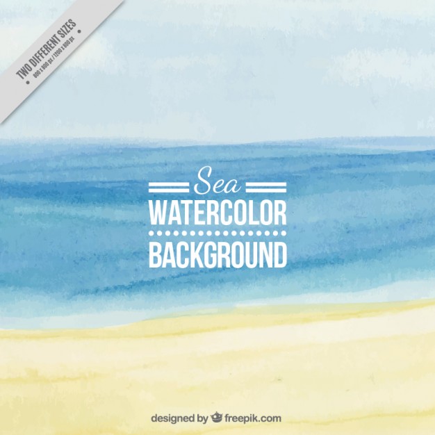626x626 Watercolor Beach Background Vector Free Download - Watercolor Beach