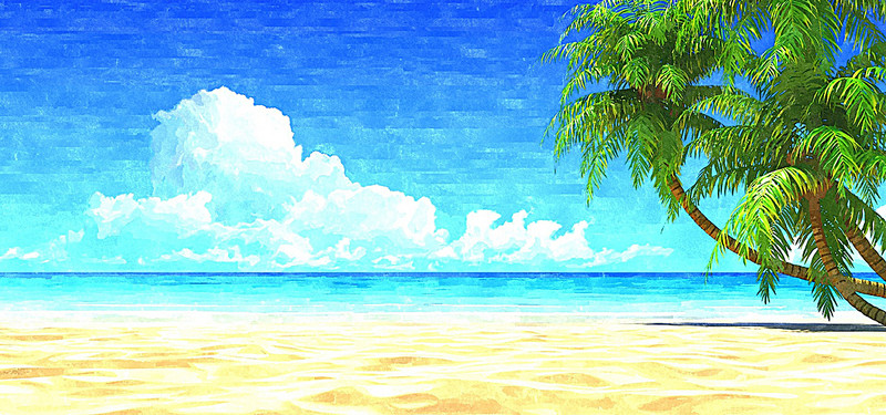 800x375 Beach Watercolor, Beach, Watercolor, Painting Background Image For - Watercolor Beach