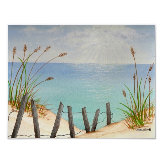 540x540 Heaven Is A Beach - Watercolor Beach Pictures