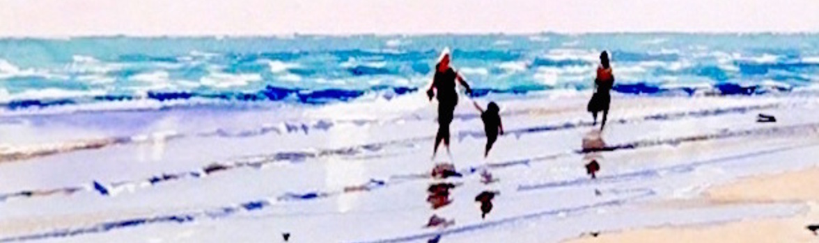 1176x350 How To Paint A Beach Scene In Watercolour Arttutor - Watercolor Beach Pictures