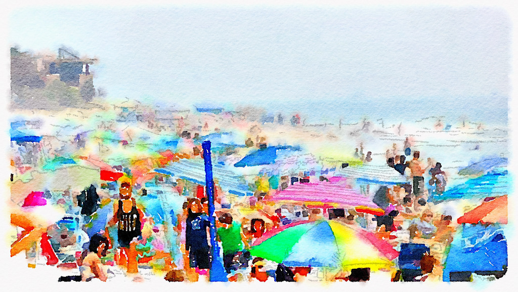 1024x577 Beach Scene - Watercolor Beach Scene