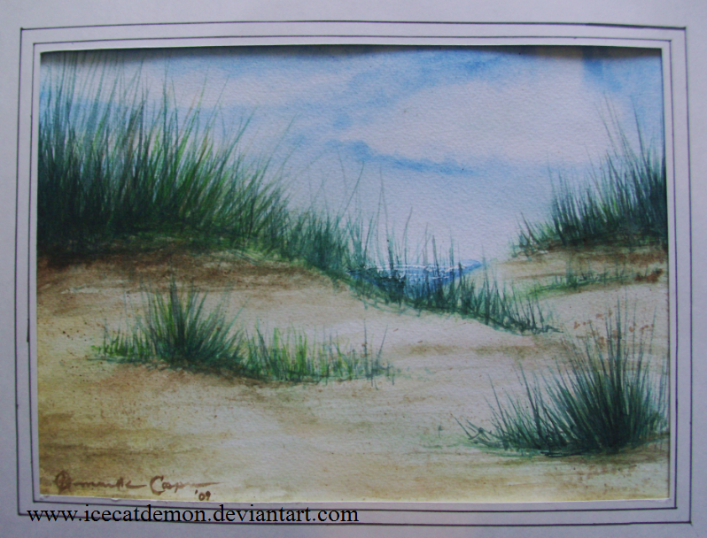 798x608 Watercolor Beach Scene By Icecatdemon - Watercolor Beach Scene