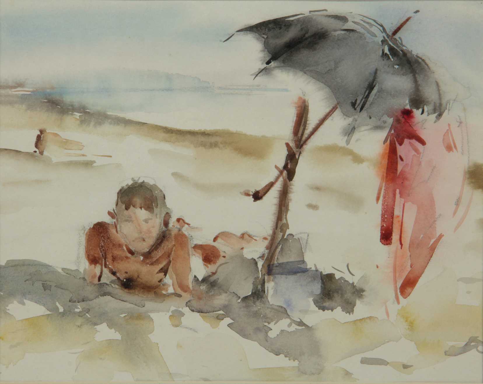 1656x1315 Beach Scene Watercolor Painting - Watercolor Beach Scene