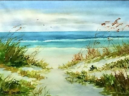 427x317 David Smith Painted This Watercolor Beach Scene That Is Up For Bid - Watercolor Beach Scene
