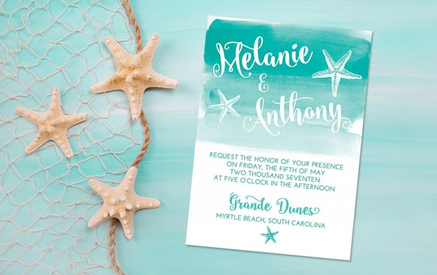 900x567 Beach Wedding Invitation Card - Watercolor Beach Wedding Invitations