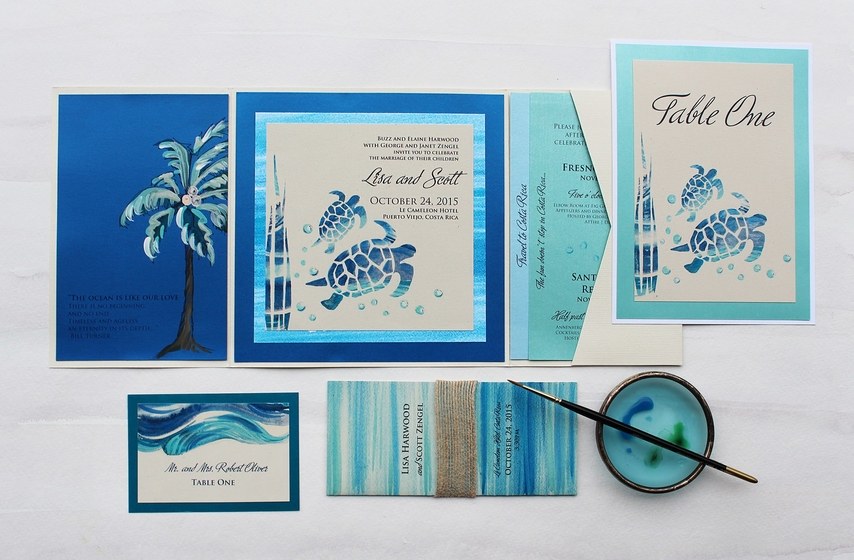 854x560 30 Beach Wedding Invitations For Any Seaside Ceremony Style - Watercolor Beach Wedding Invitations
