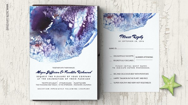 600x338 Beach Wedding Wedding Invitations By Jinaiji - Watercolor Beach Wedding Invitations