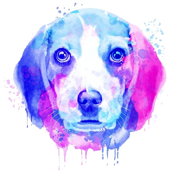 550x550 Beagle Watercolor, Beagle Painting, Beagle Portrait, Beagle Art - Watercolor Beagle
