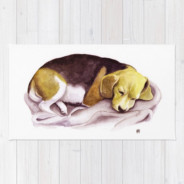 700x700 Beagle Watercolor Painting Rug By Juanlara Society6 - Watercolor Beagle