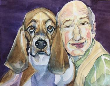 375x294 Bernie And Lizzie, Dog Portrait On Watercolor Paper 120 Lb Cold - Watercolor Beagle