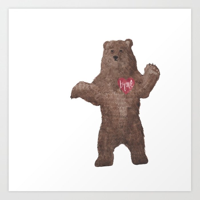 700x700 Braveheart Brave Bear Watercolor Bear Art Print By Eynephotography - Watercolor Bear