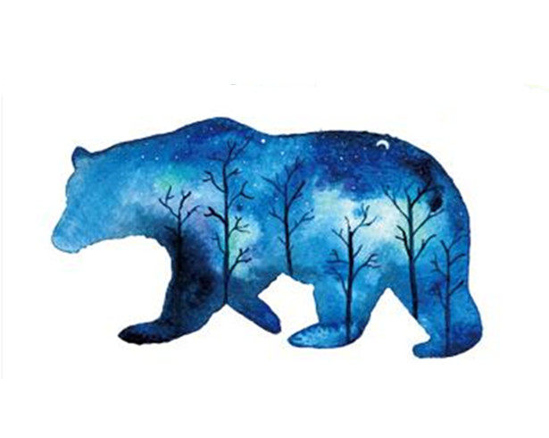 615x490 Online Shop Waterproof Temporary Fake Tattoo Stickers Watercolor - Watercolor Bear