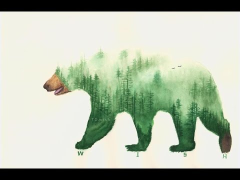 480x360 Forest Bear. - Watercolor Bear