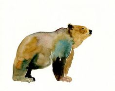 236x187 Bear Animal Art Original Watercolor Painting Art By Francinamaria - Watercolor Bear