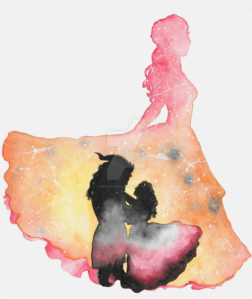 820x975 Beauty And The Beast Watercolor Practice By Emeraldsora - Watercolor Beauty