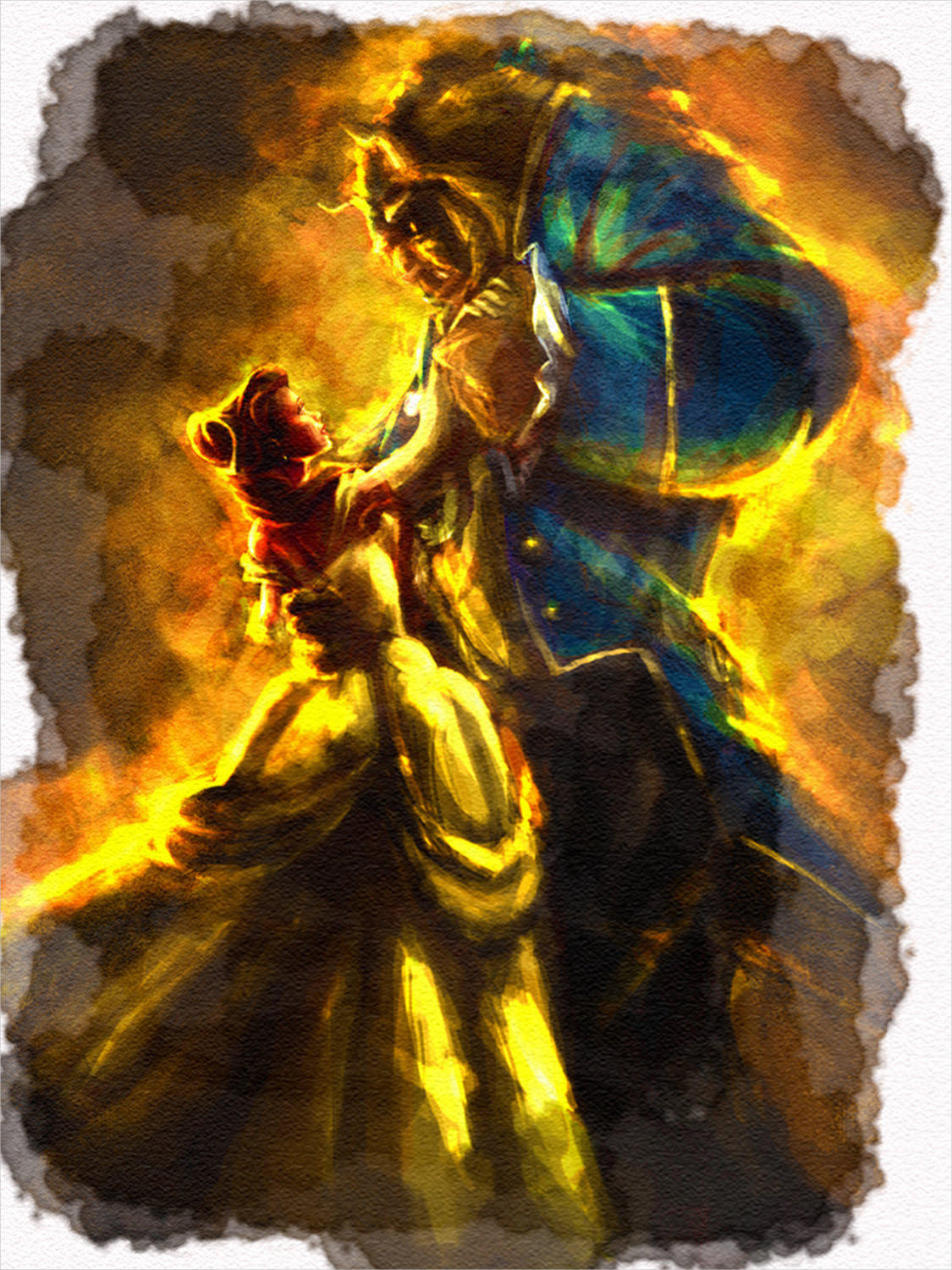 Watercolor Beauty And The Beast