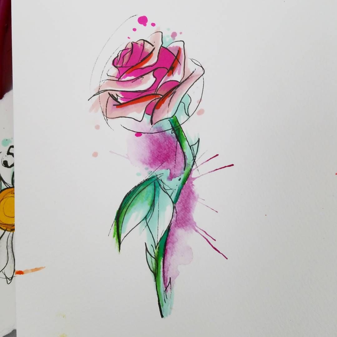 1080x1080 Beauty And Beast Rose For Tomorrow - Watercolor Beauty And The Beast