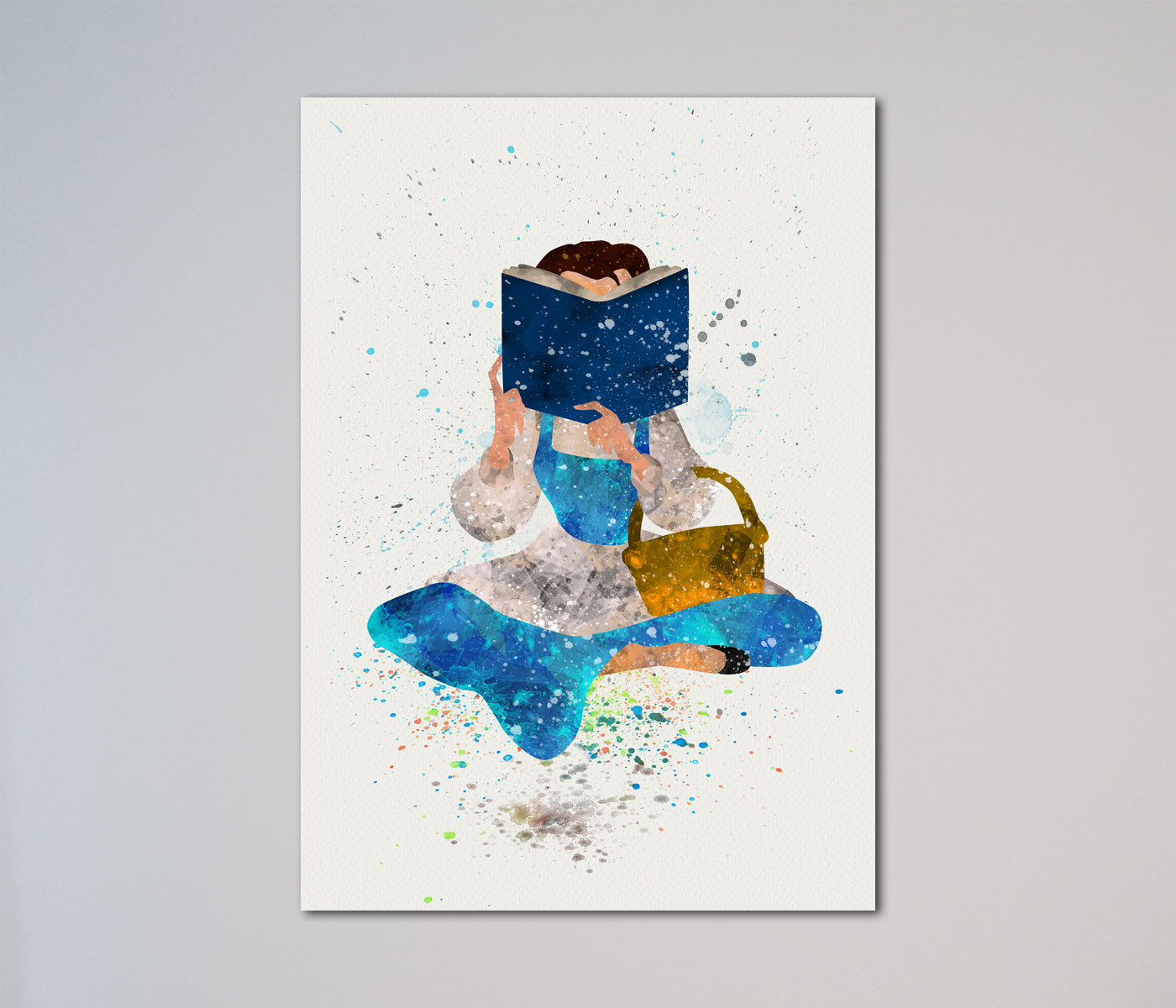 1400x1200 Collection Of Belle With Book Drawing High Quality, Free - Watercolor Beauty And The Beast