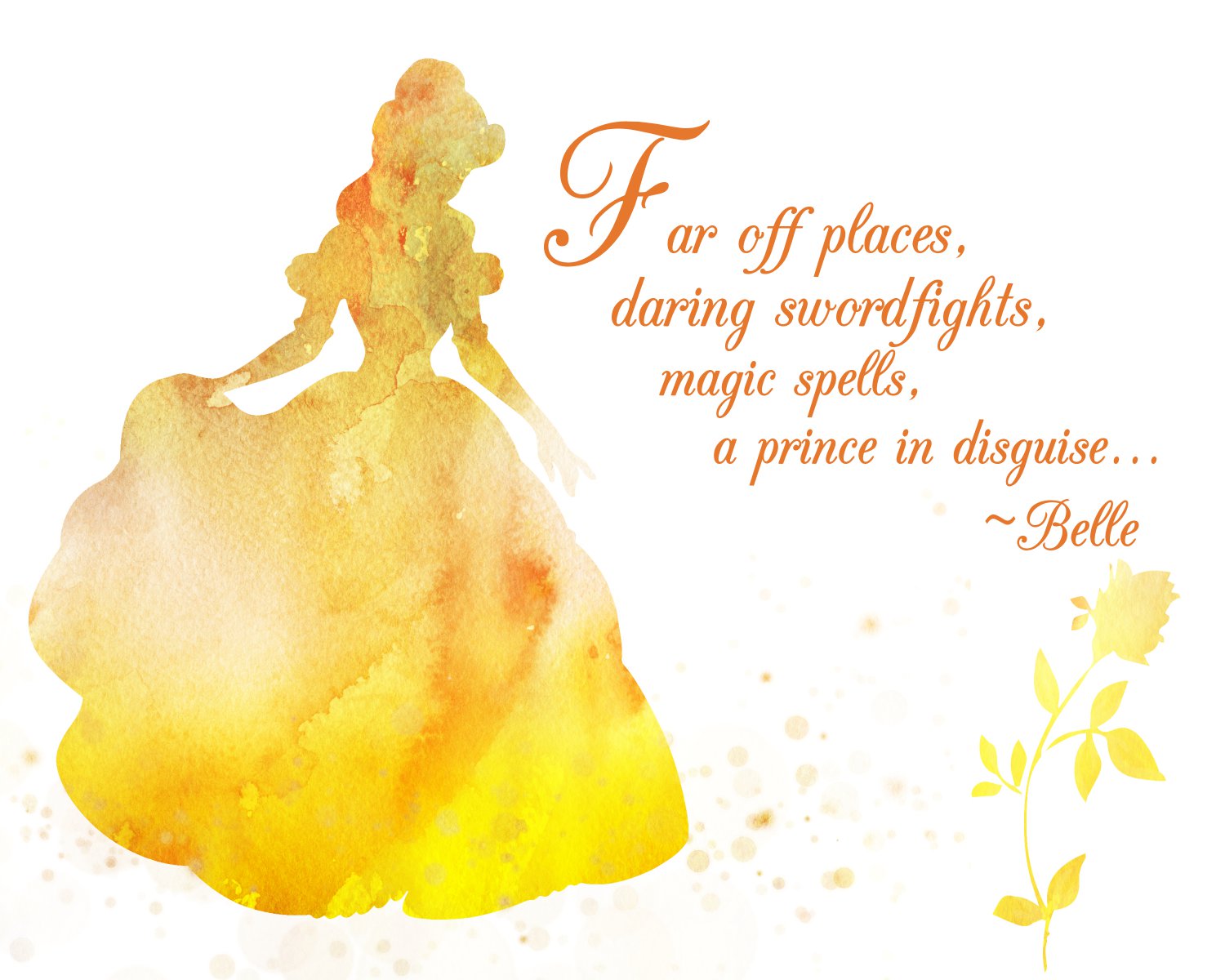 1500x1200 Belle - Watercolor Beauty And The Beast