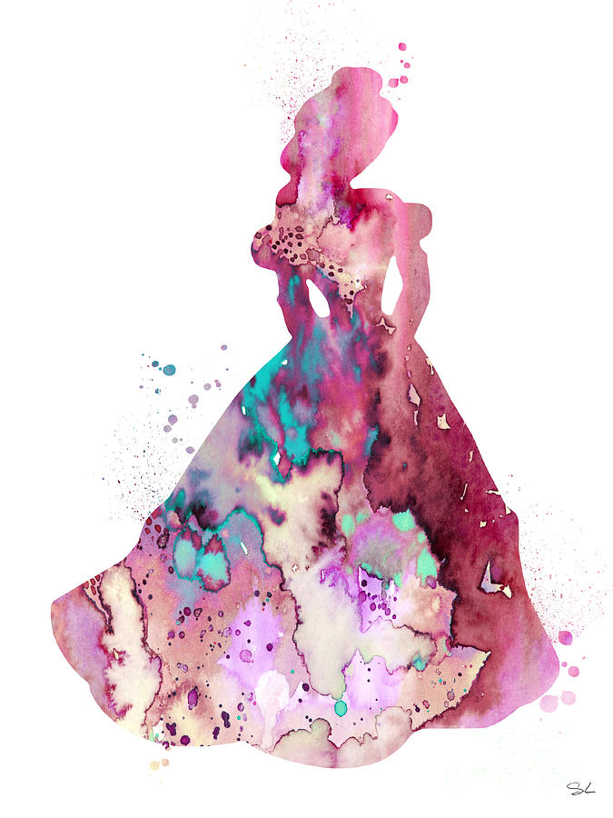 675x900 Belle Painting By Watercolor Girl - Watercolor Beauty And The Beast