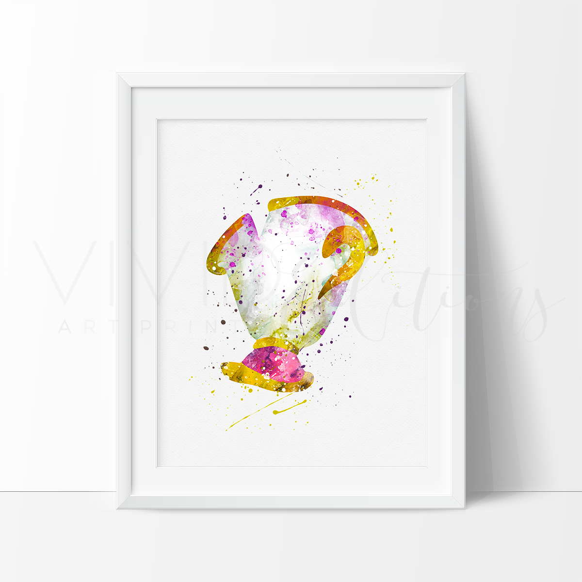 1200x1200 Chip, Beauty And The Beast Watercolor Art - Watercolor Beauty And The Beast