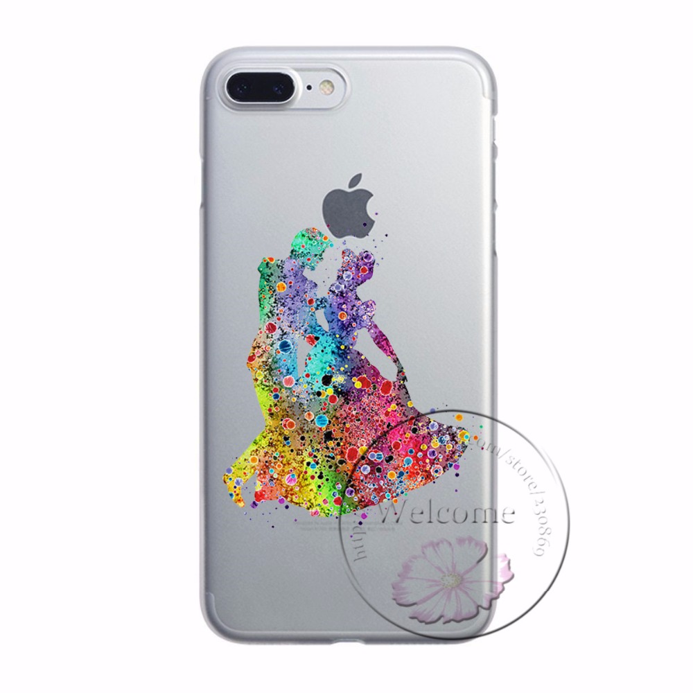 1000x1000 Cinderella And The Prince Watercolor Beauty And The Beast Case For - Watercolor Beauty And The Beast